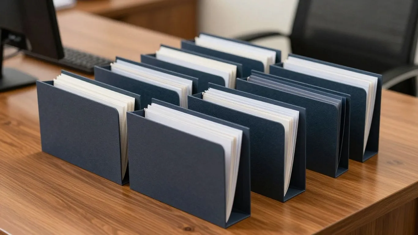 Documentation papers on office table